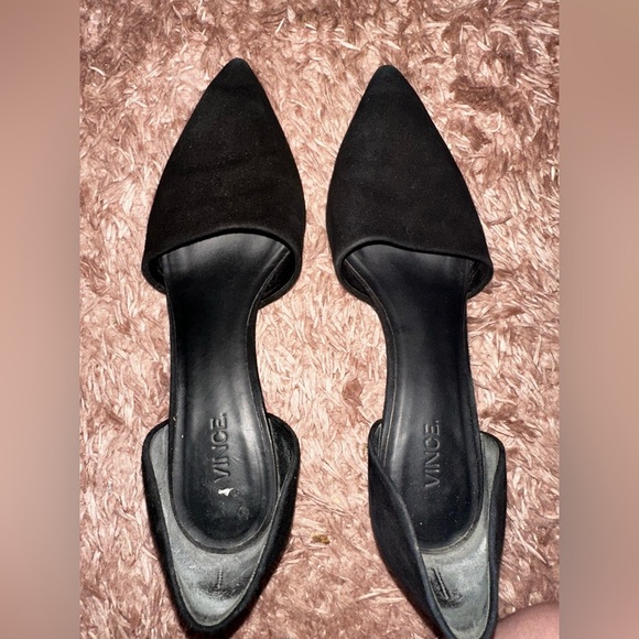 Vince Black suede Women's pointed kitten Heels 8 formal office - Picture 2 of 15